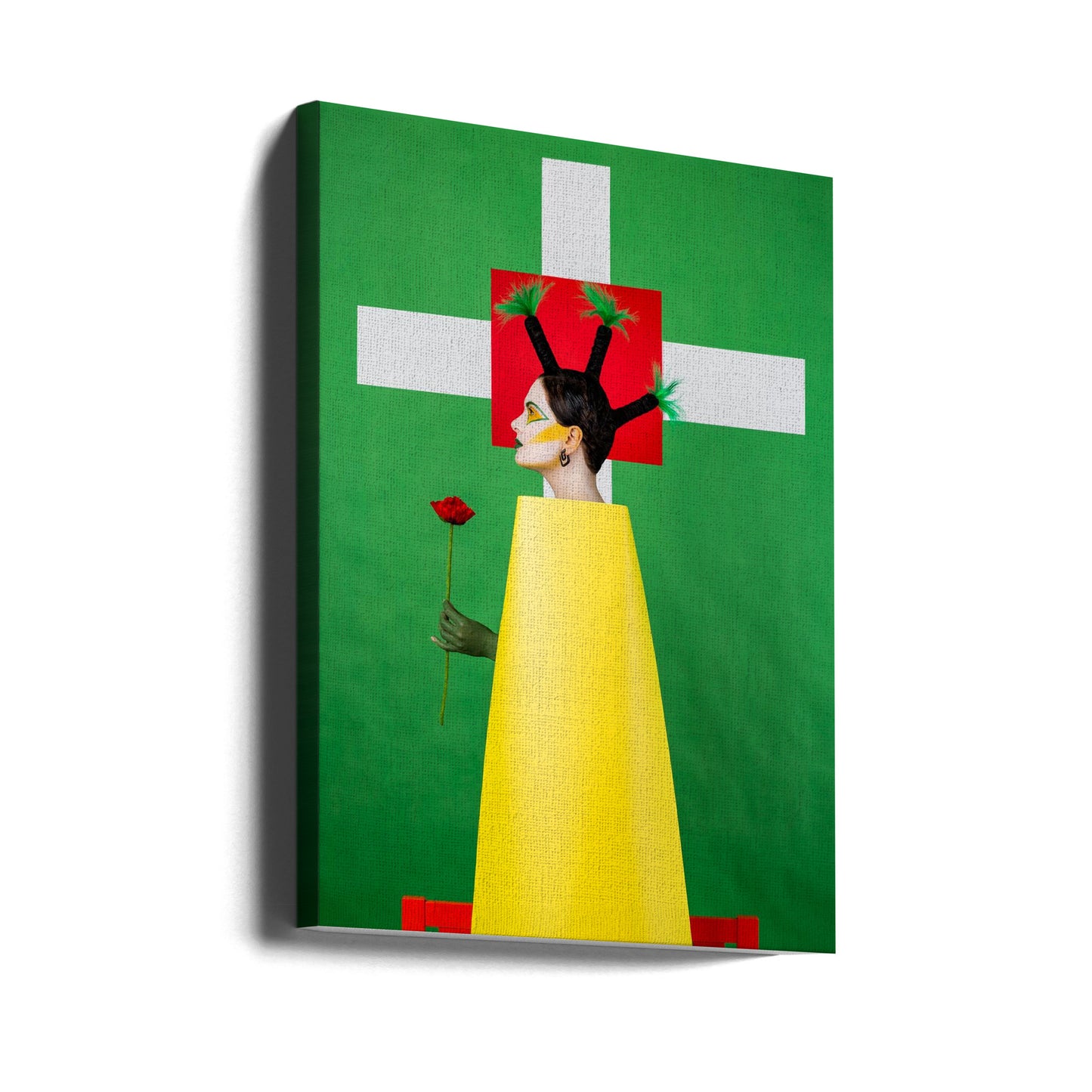 Mädchen mit Palmen auf dem Kopf | Leinwand-Bilder