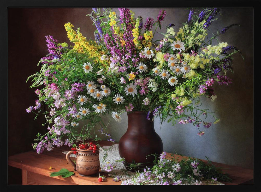 Still life with wildflowers and berries | Poster