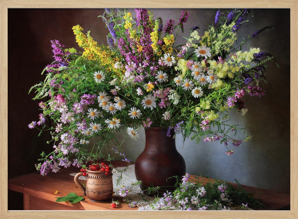 Still life with wildflowers and berries | Poster