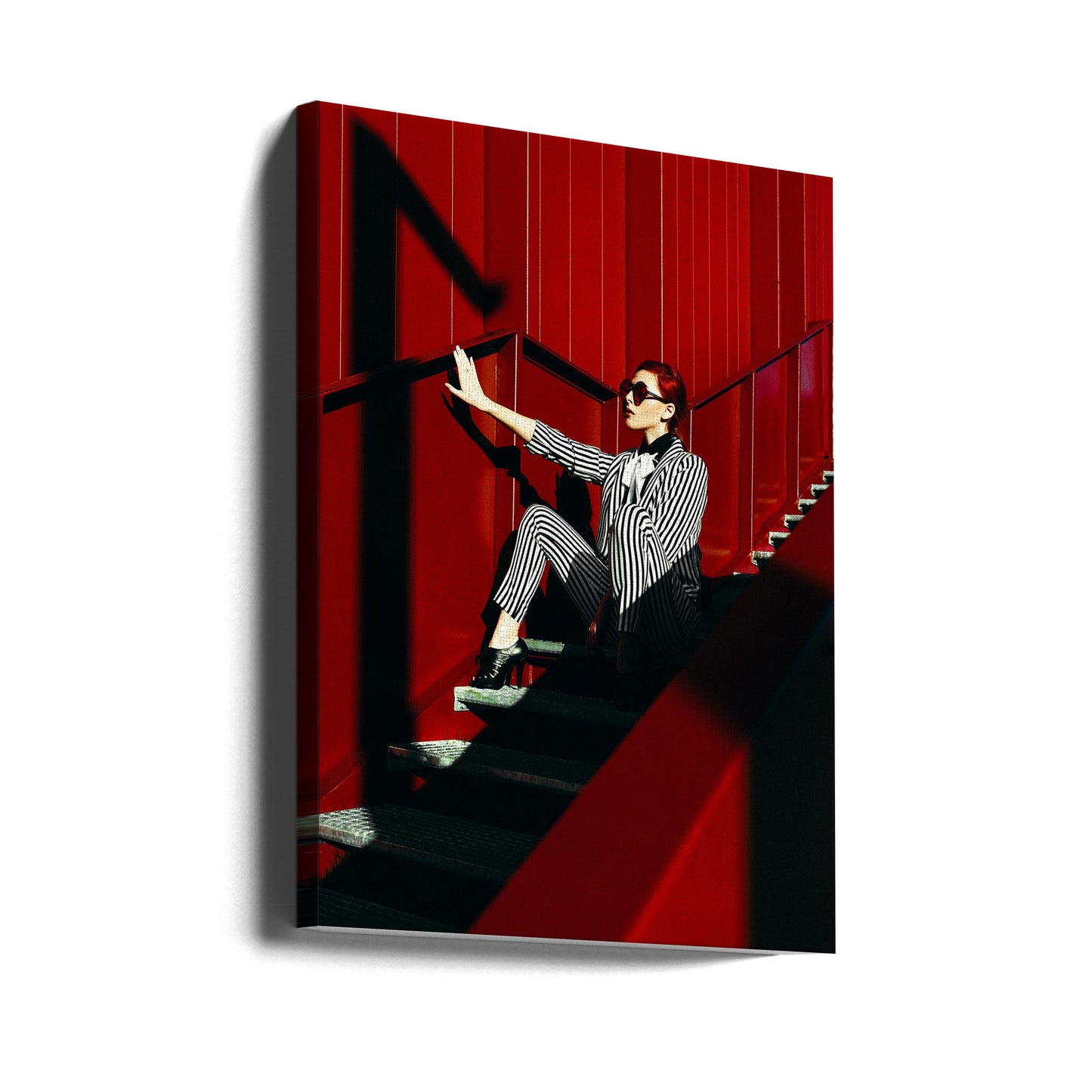 Røde Trapperytmer | Lærredsbilleder