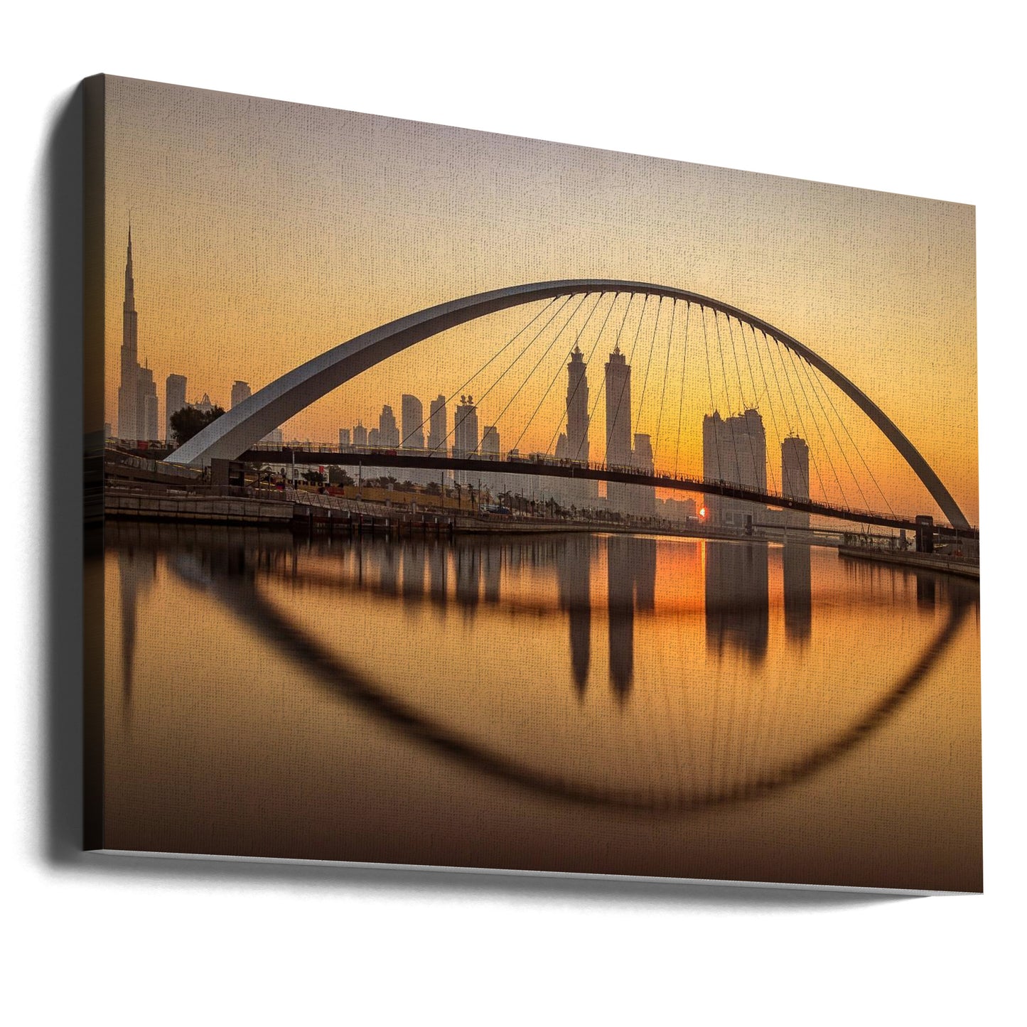 Lever de soleil sur le canal de Dubaï | Tableaux sur Toile