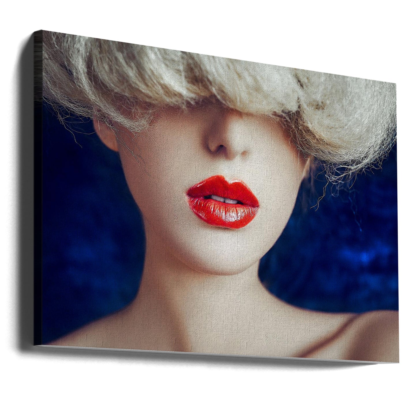 Red Lips, Hidden Eyes | Canvas
