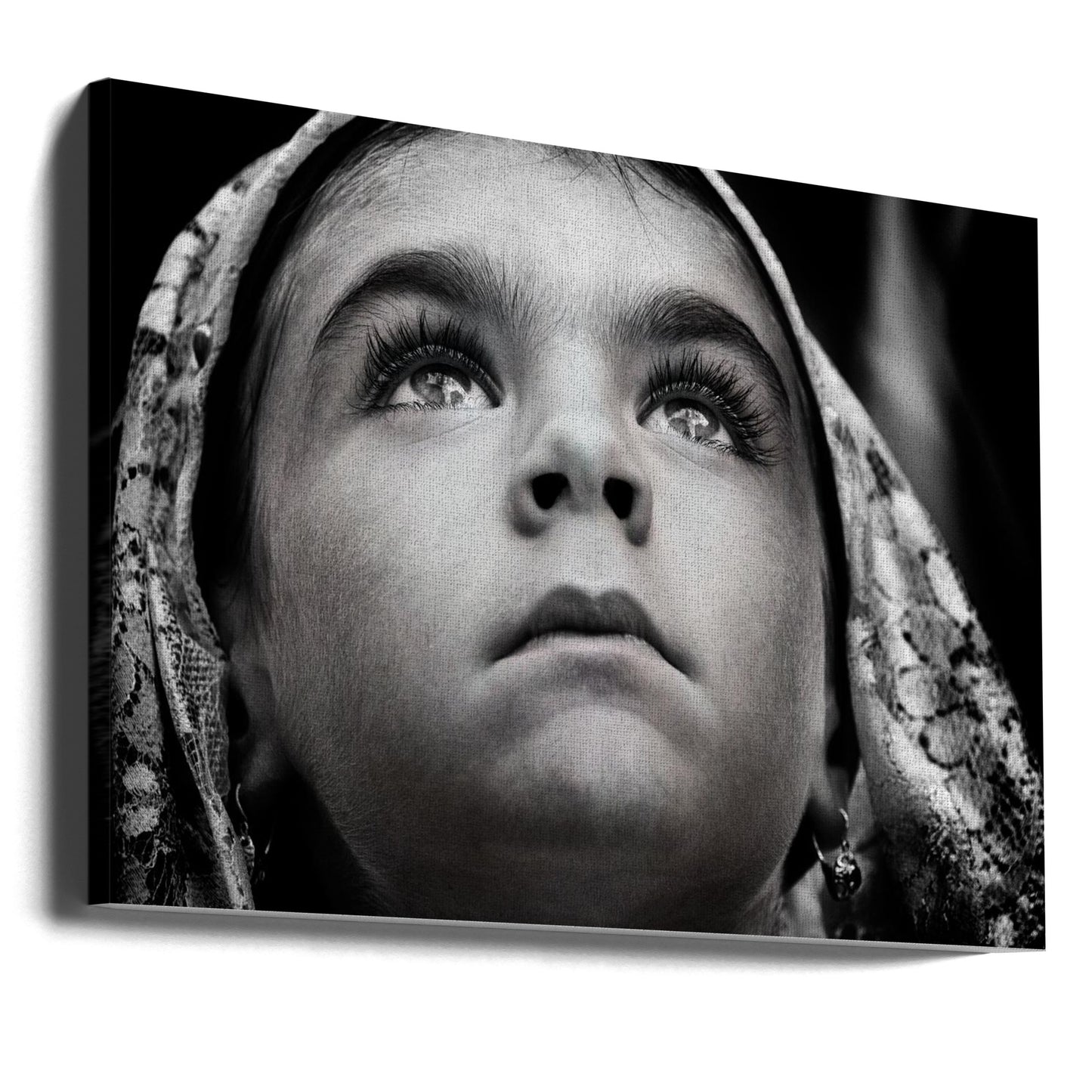 Girl with Sardinian traditional veil | Canvas