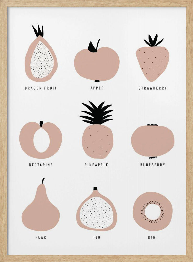 Minimalistisches Obstgitter | Poster - Kunstdruck