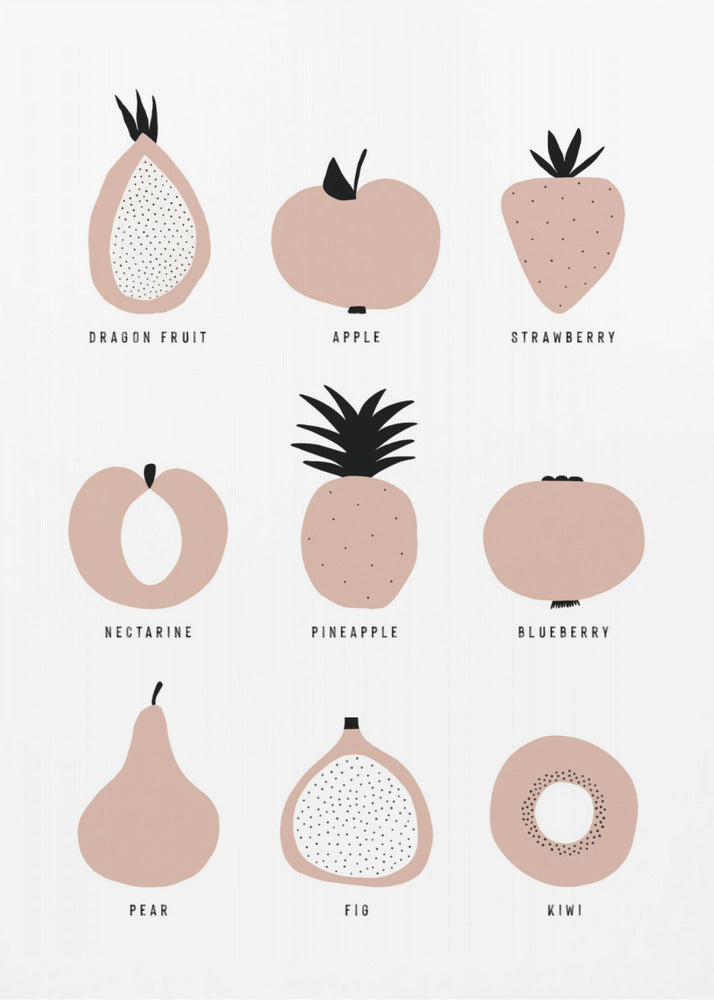 Minimalistisches Obstgitter | Poster - Kunstdruck