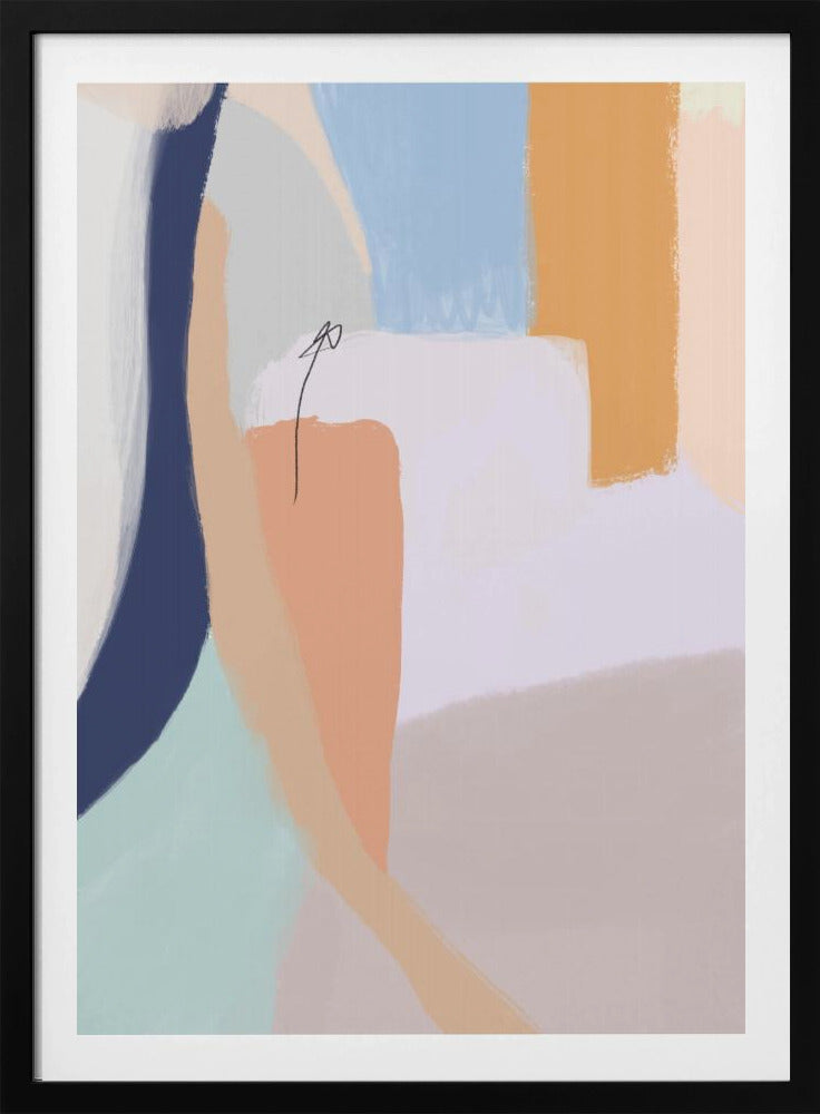 Sanfte Pastelltöne und kräftige Pinselstriche | Poster - Kunstdruck