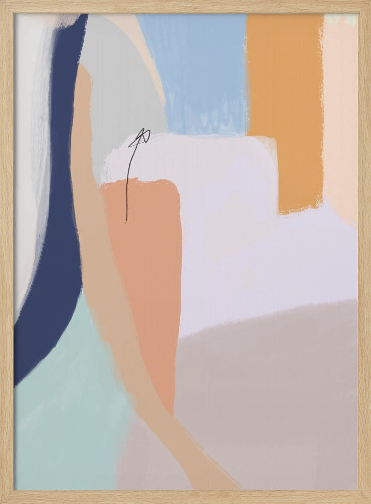 Sanfte Pastelltöne und kräftige Pinselstriche | Poster - Kunstdruck