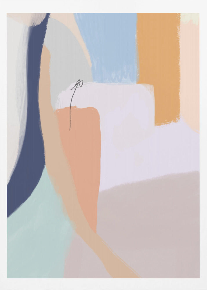 Sanfte Pastelltöne und kräftige Pinselstriche | Poster - Kunstdruck