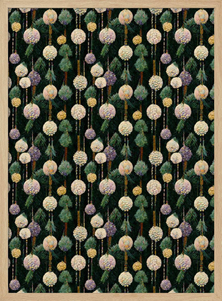 Festive Pine Ornaments | Poster