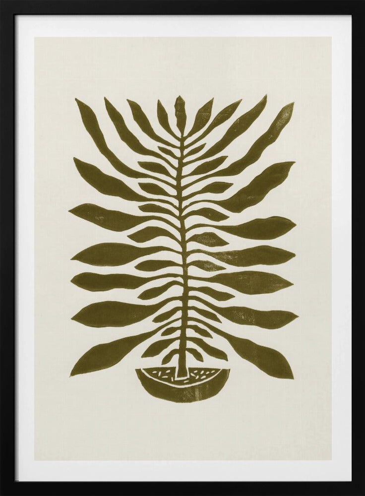 ne Hundertblättrige Pflanze Nr. 22 / Linoldruck | Poster - Kunstdruck