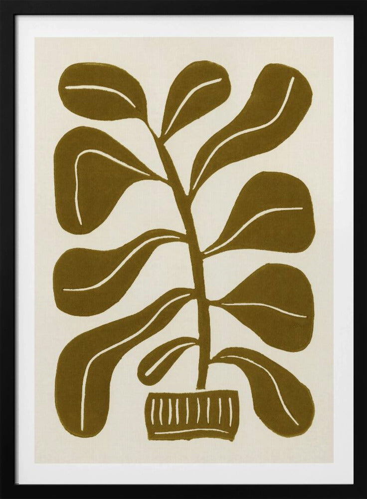 Linolschnitt Zimmerpflanze Nr. 2 | Poster - Kunstdruck