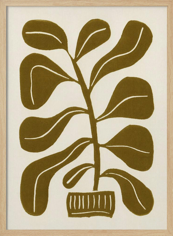 Linolschnitt Zimmerpflanze Nr. 2 | Poster - Kunstdruck