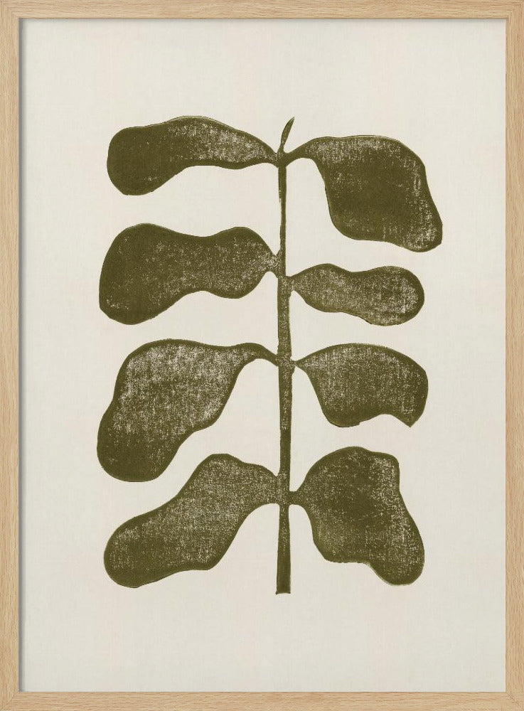 Linolschnittpflanze | Poster - Kunstdruck