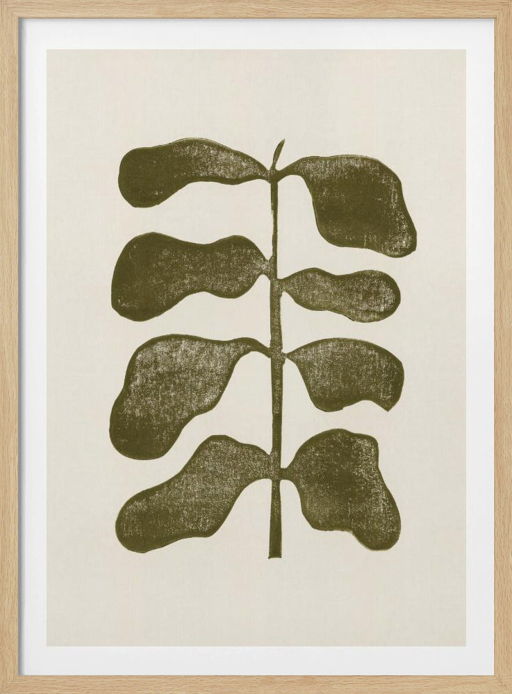 Linolschnittpflanze | Poster - Kunstdruck