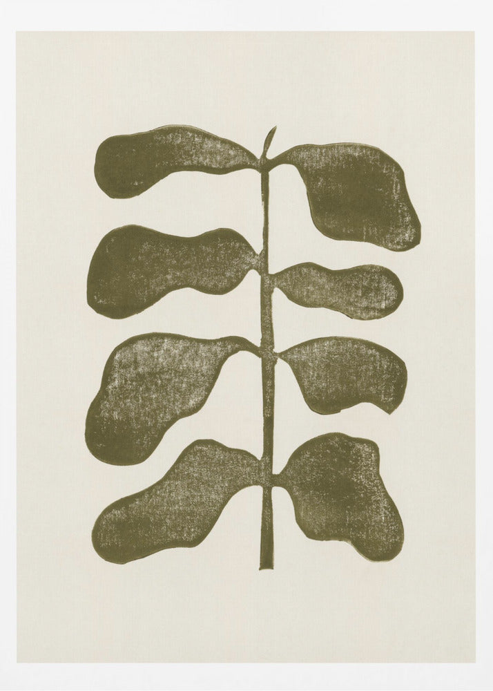 Linolschnittpflanze | Poster - Kunstdruck