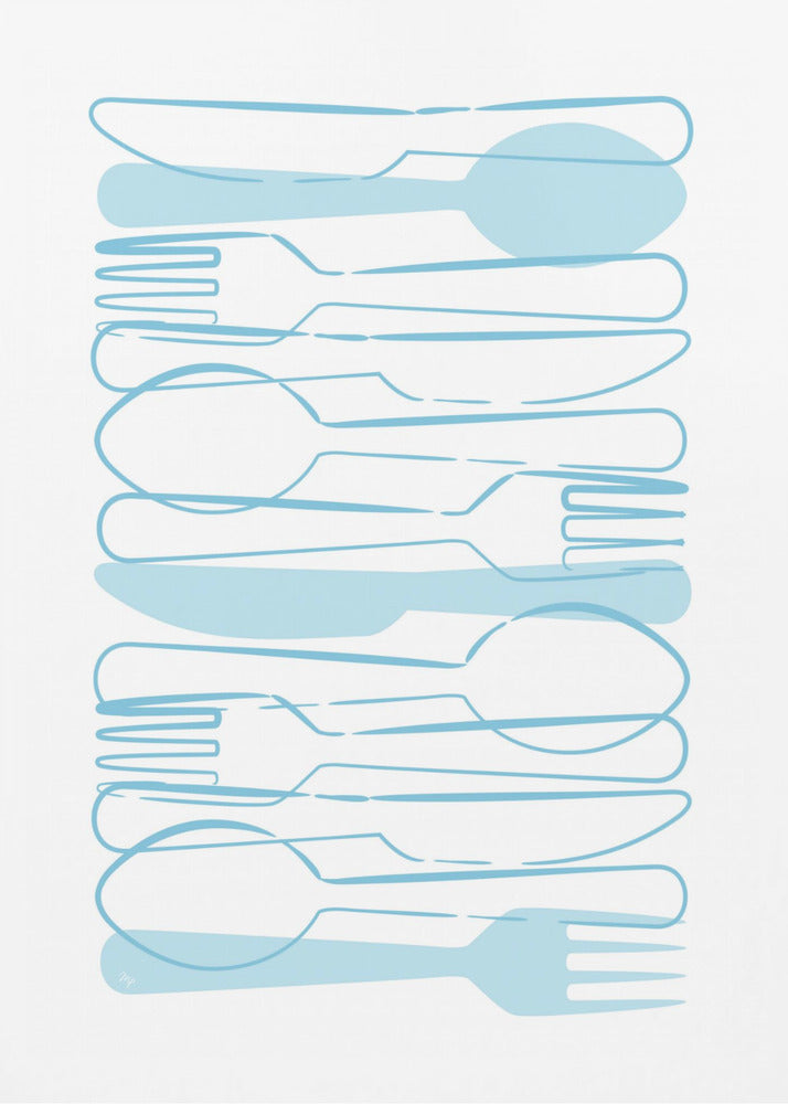 Blaues Besteck | Poster