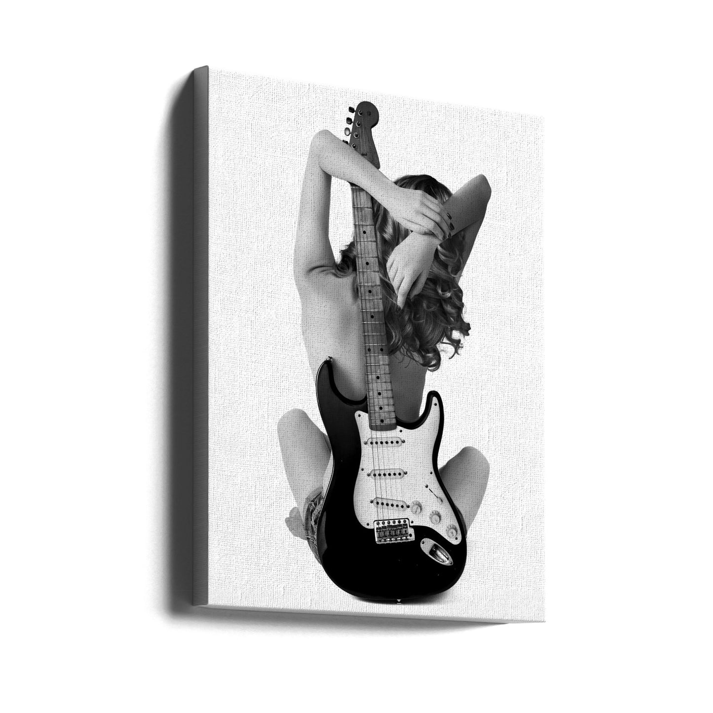 La dama y la stratocaster | Impresiones en Lienzo