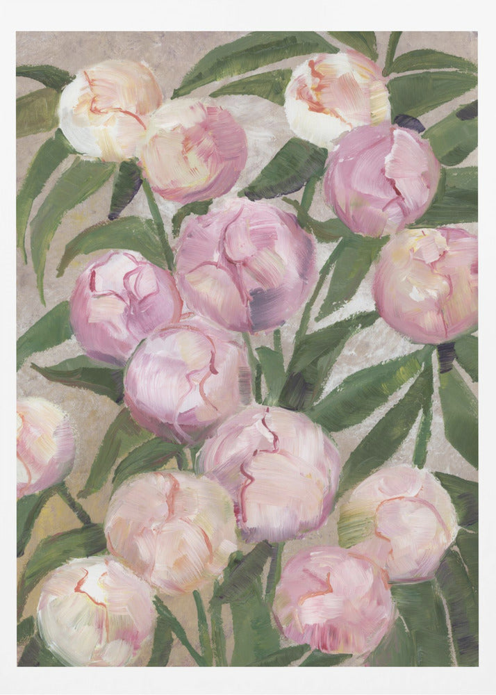 Valenty painterly peonies | Poster