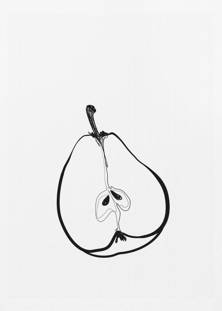 Viivapiirros puoli päärynä | Julisteet - Taidevedokset