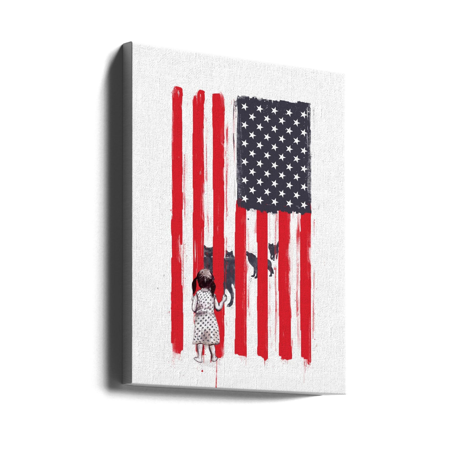 Mała dziewczynka i wilki | Wydruki na łótnie