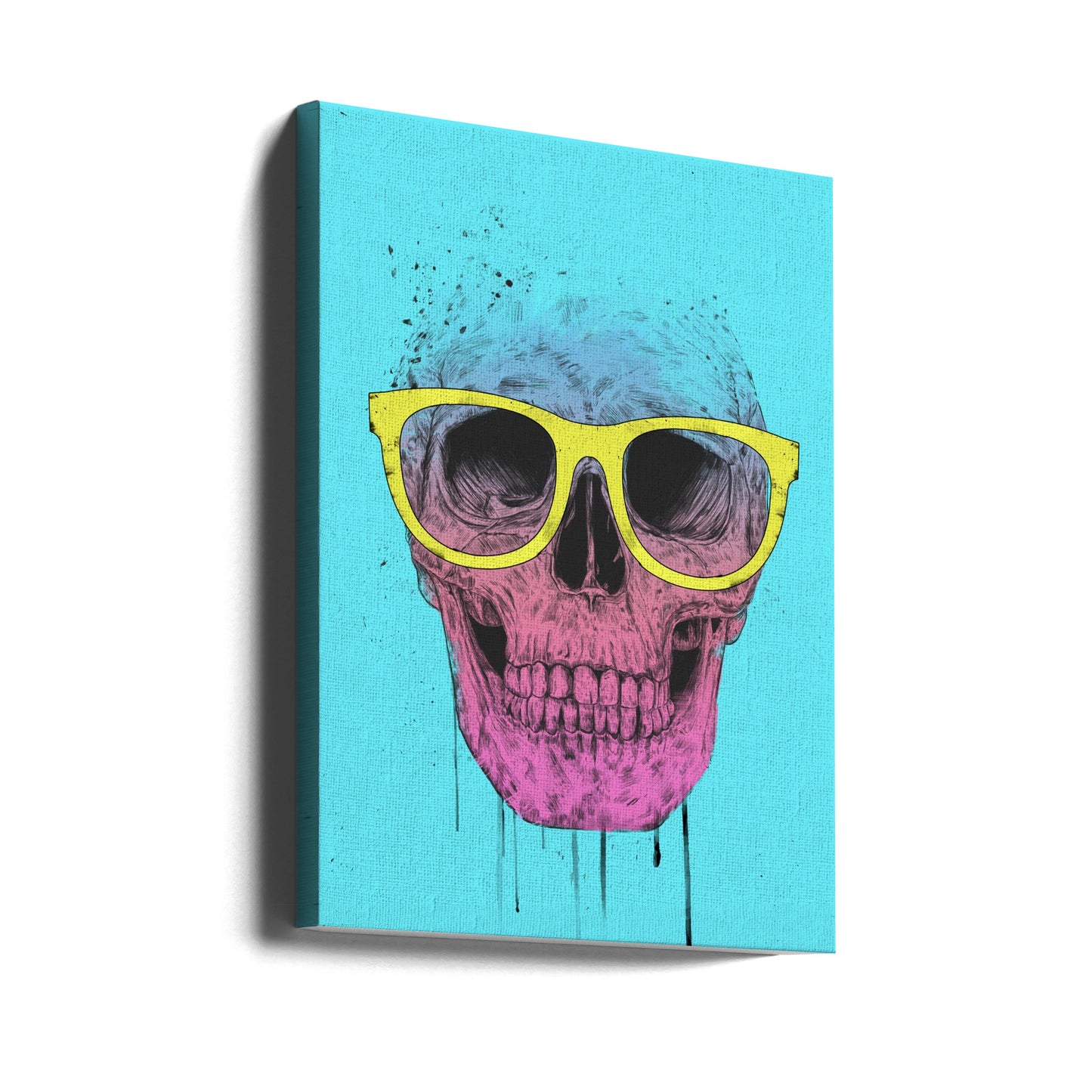 Pop-Art-Totenkopf mit Brille | Leinwand-Bilder