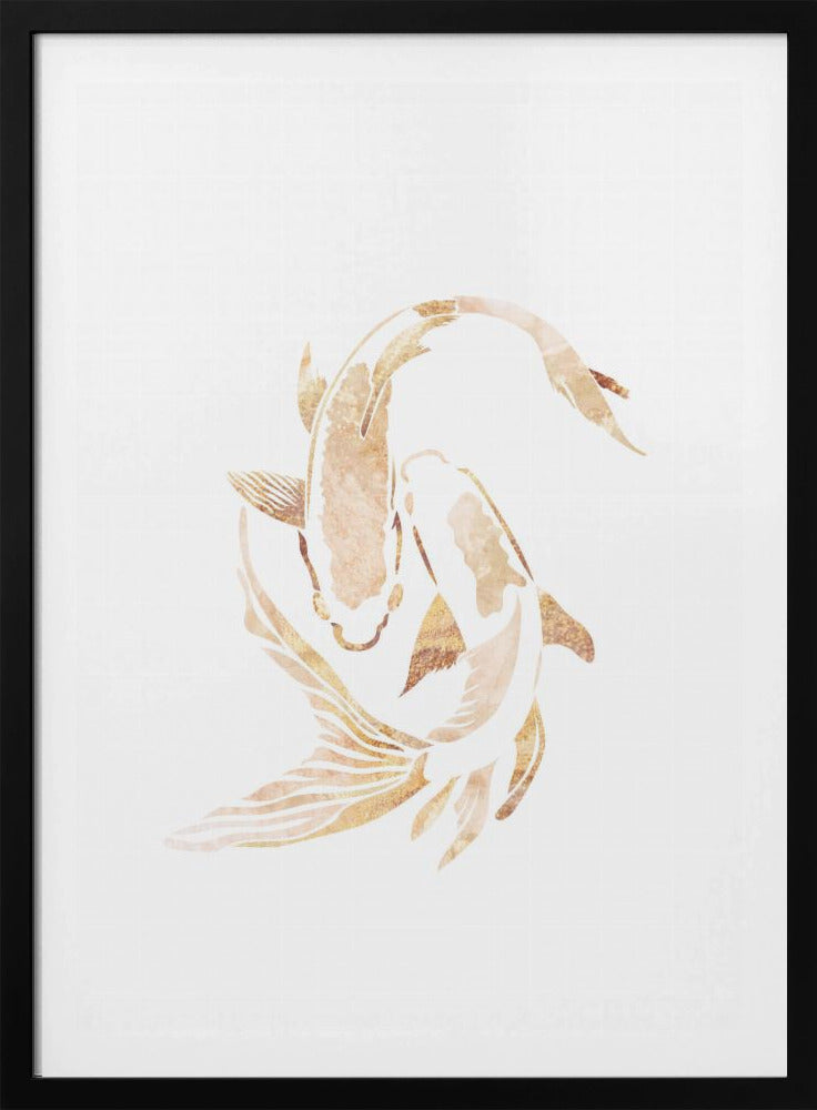 Gold White Japan Koi Fish | Poster