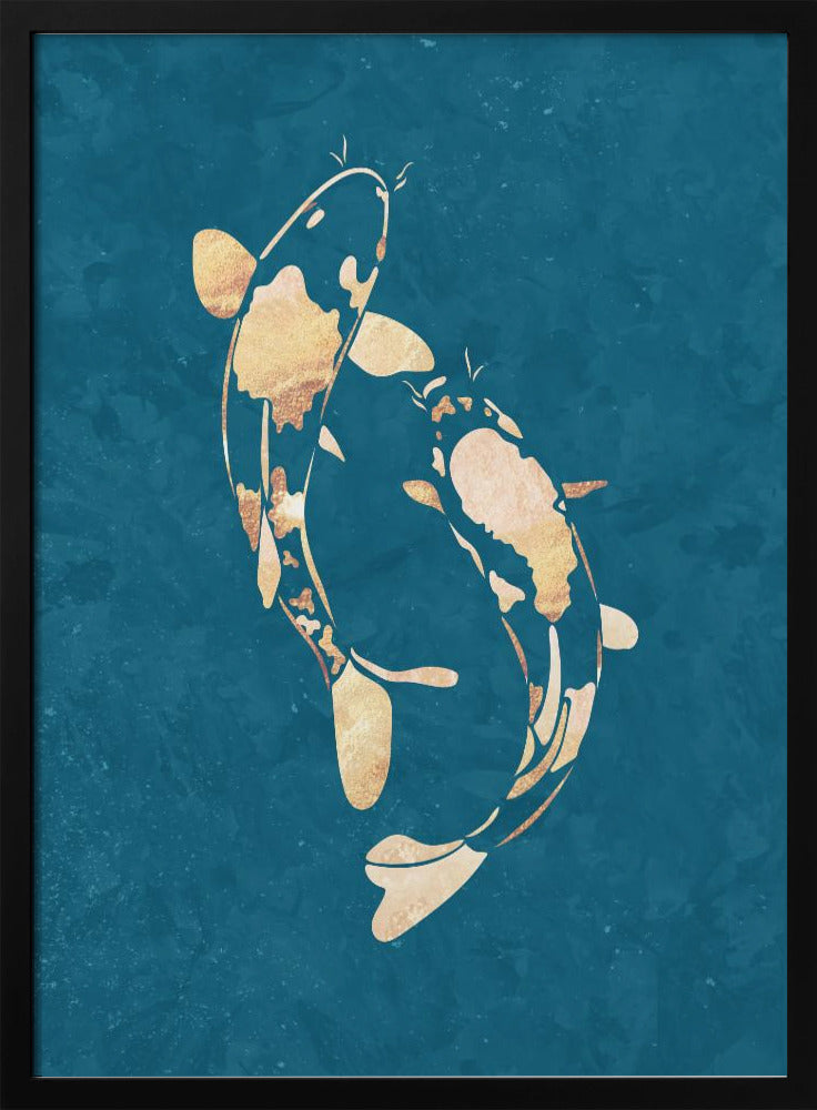 Gold Green Koi Fish | Poster