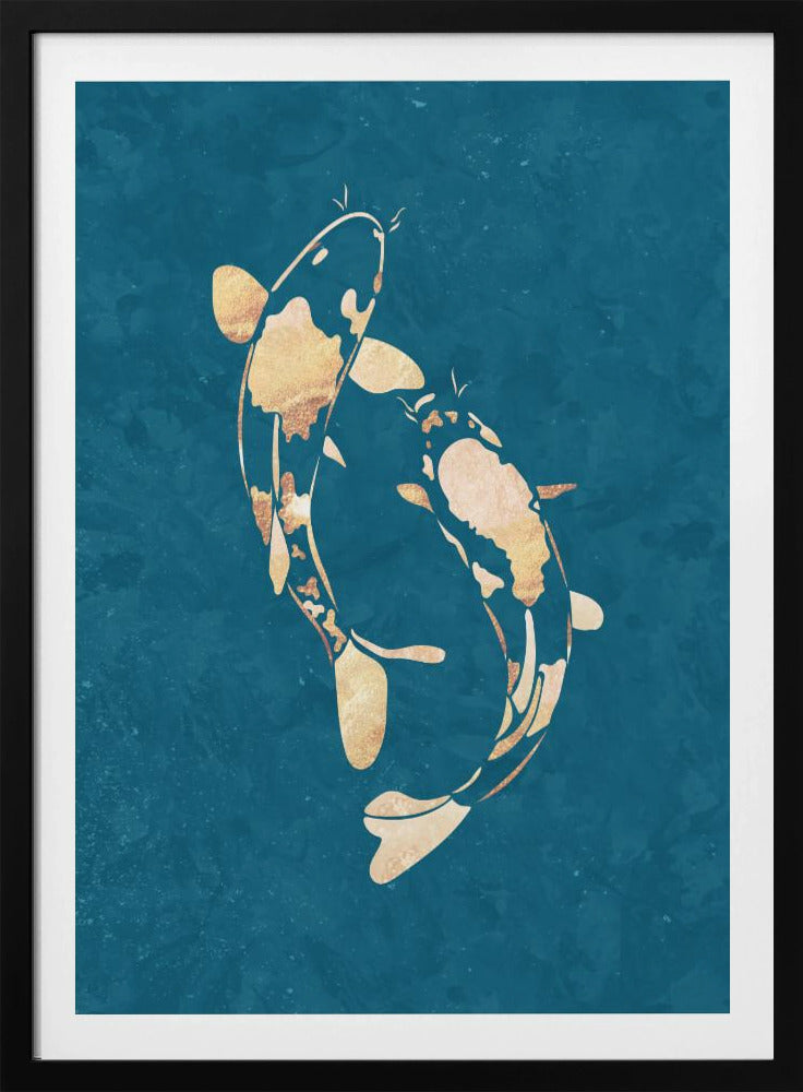 Gold Green Koi Fish | Poster