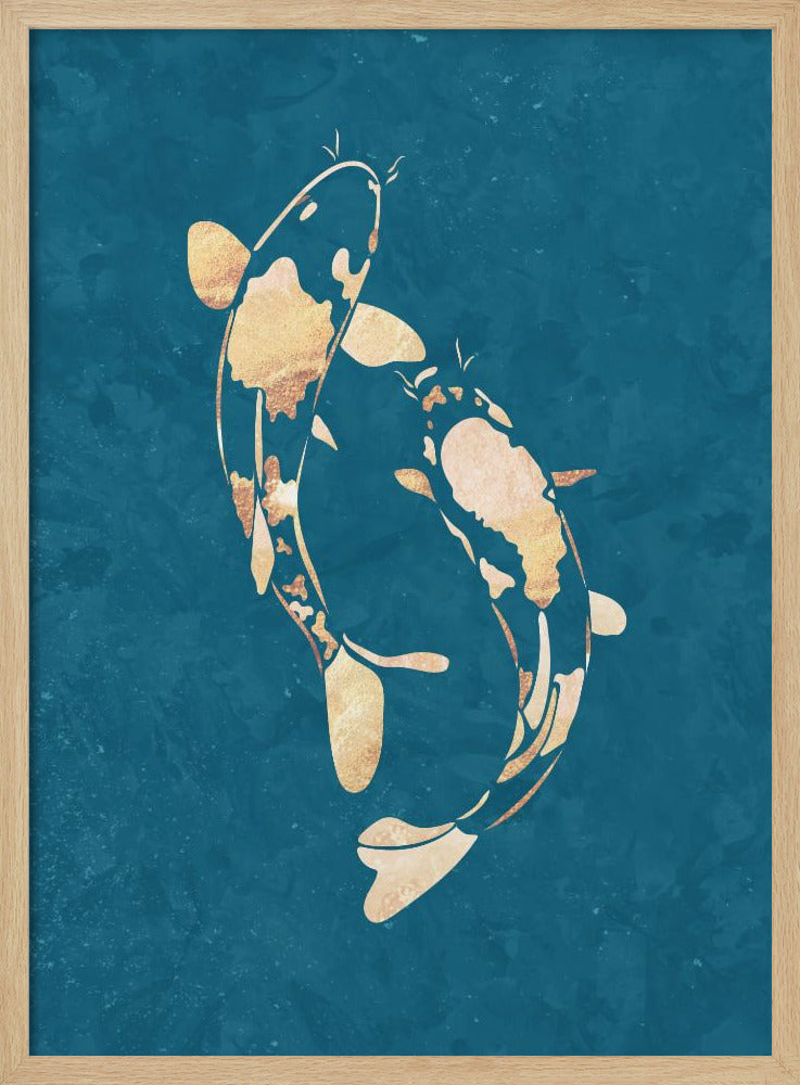 Gold Green Koi Fish | Poster