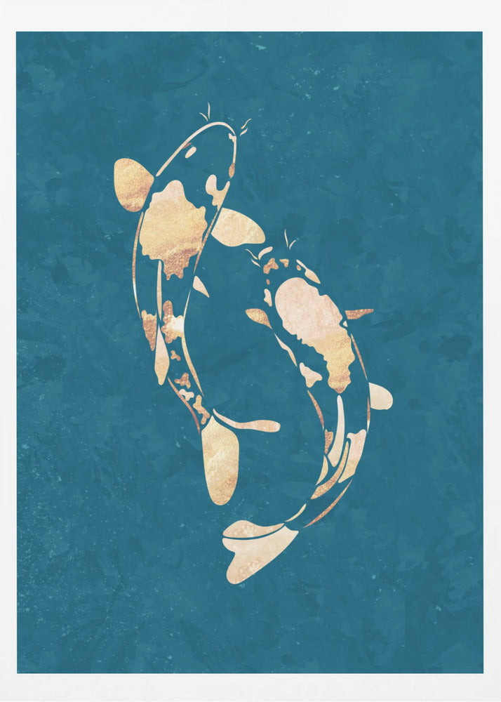 Gold Green Koi Fish | Poster