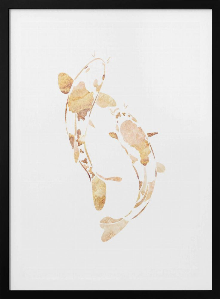 Gold koi fish silhouettes | Poster