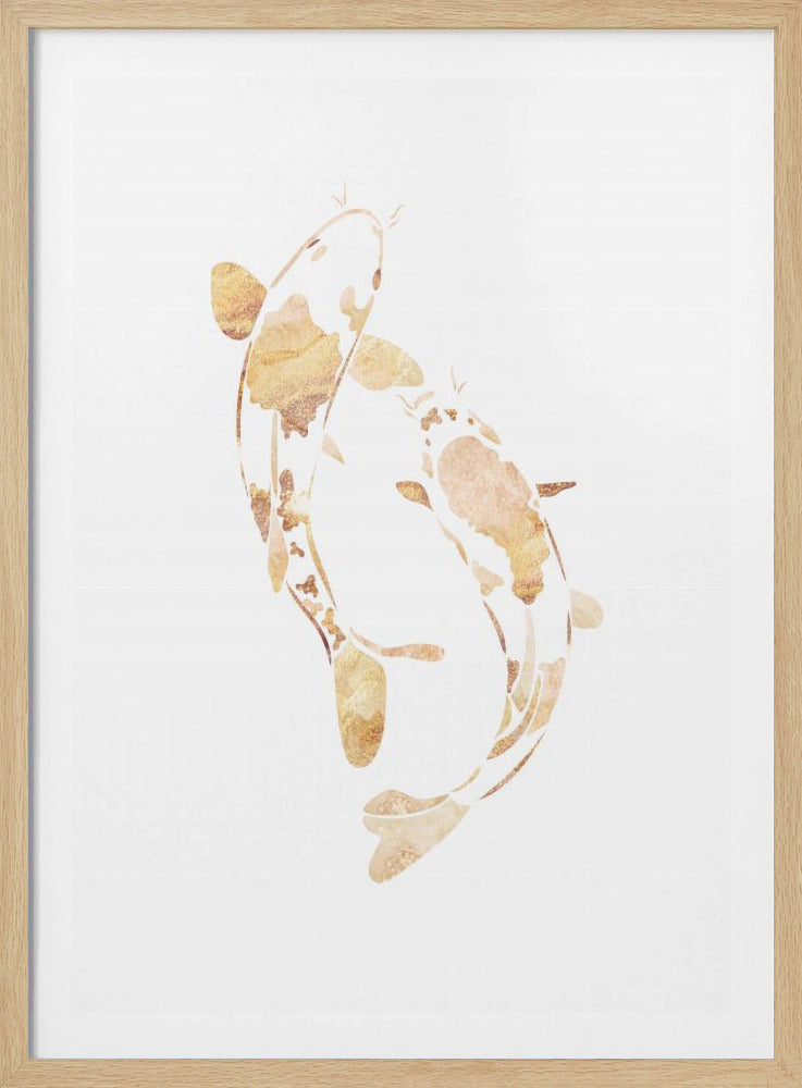 Gold koi fish silhouettes | Poster