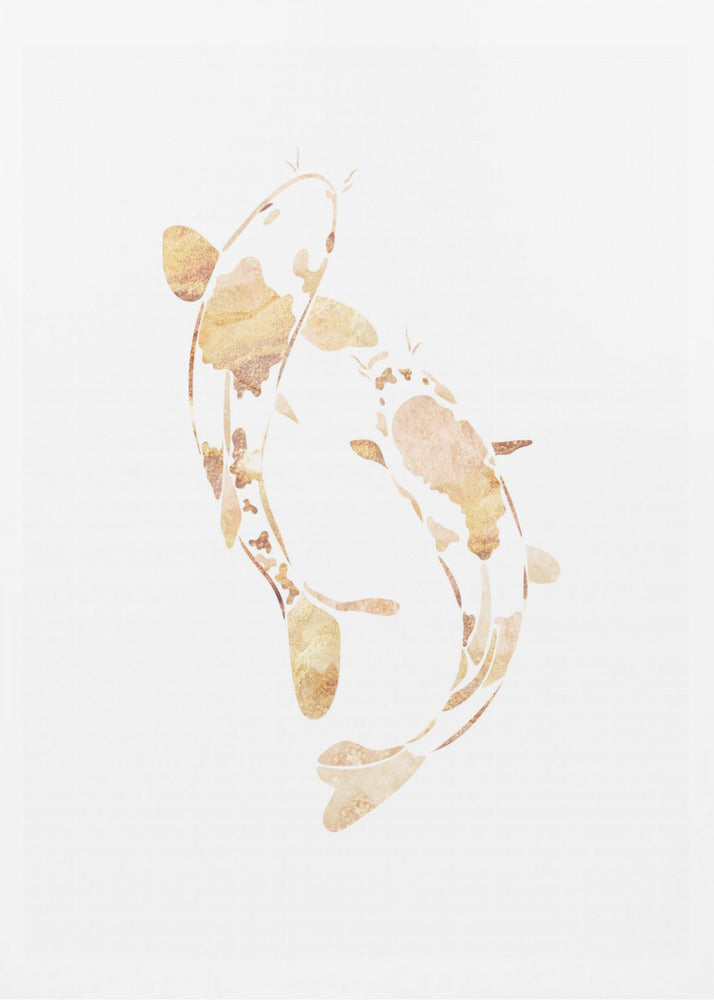 Gold koi fish silhouettes | Poster