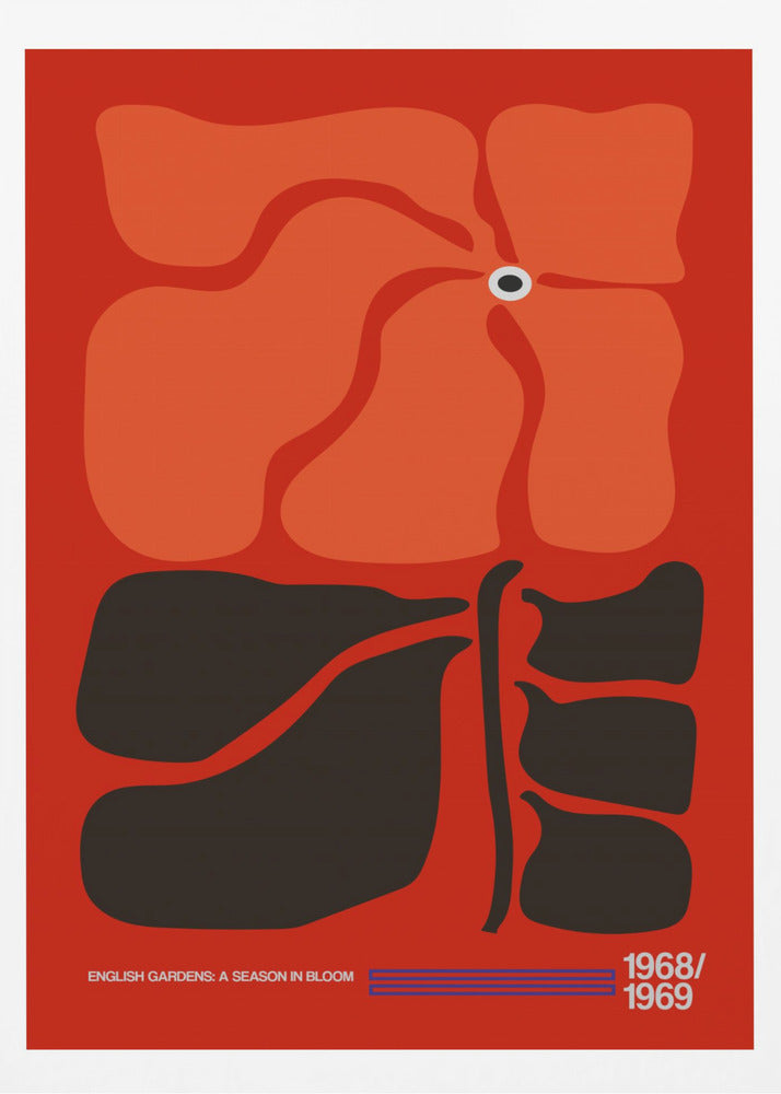 Englische Gärten Rot/Orange | Poster