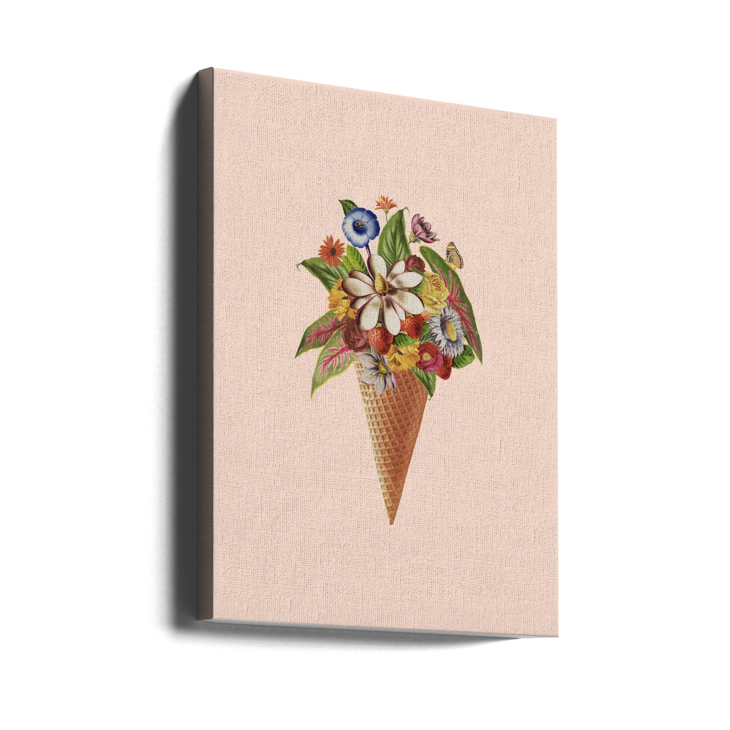 Botanical pink ice cream | Canvas