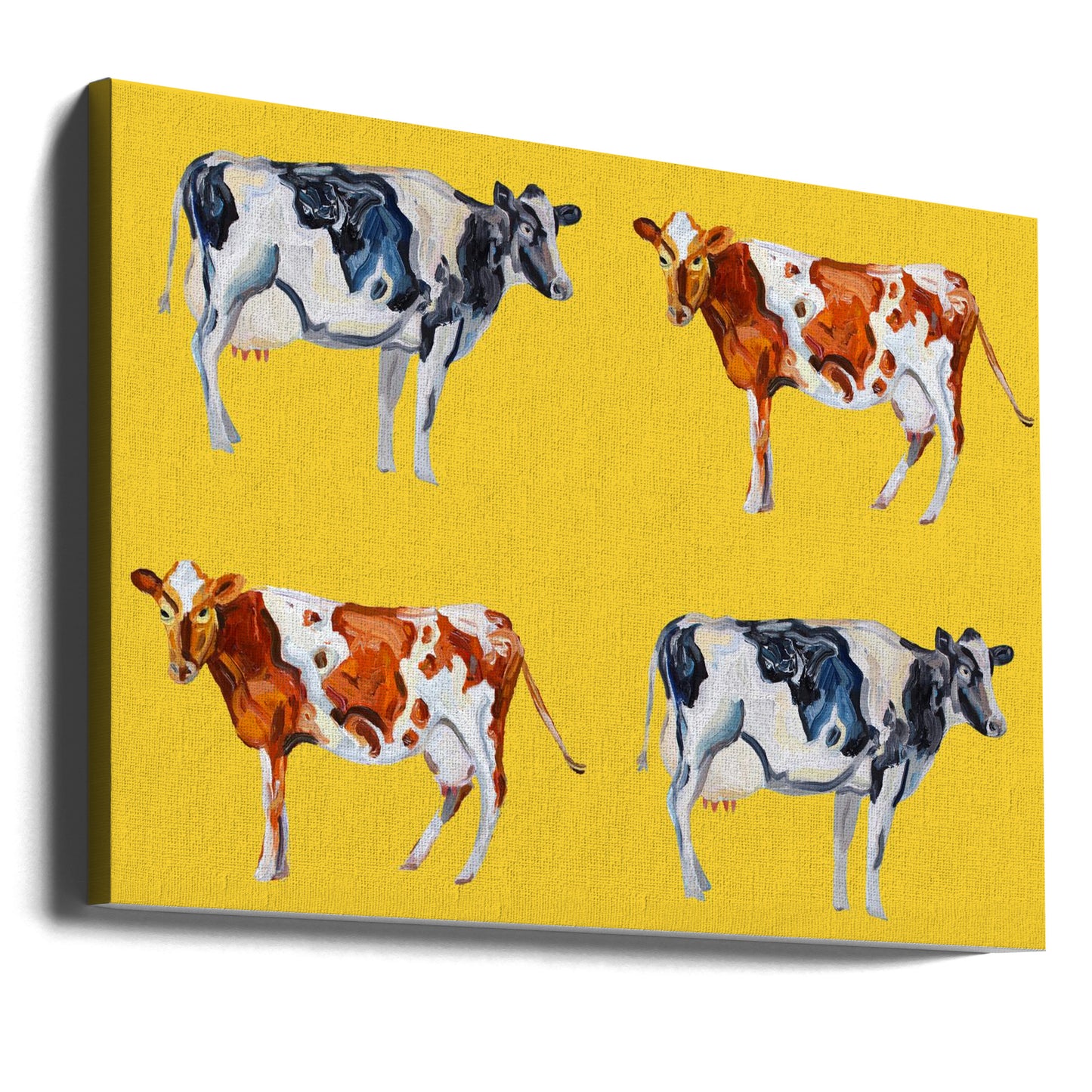 Cow Art On Yellow | Canvas