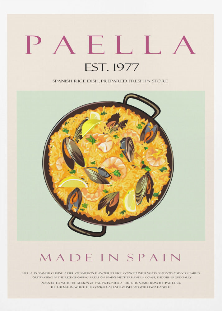 Paella Etablerad 1977 | Affisch