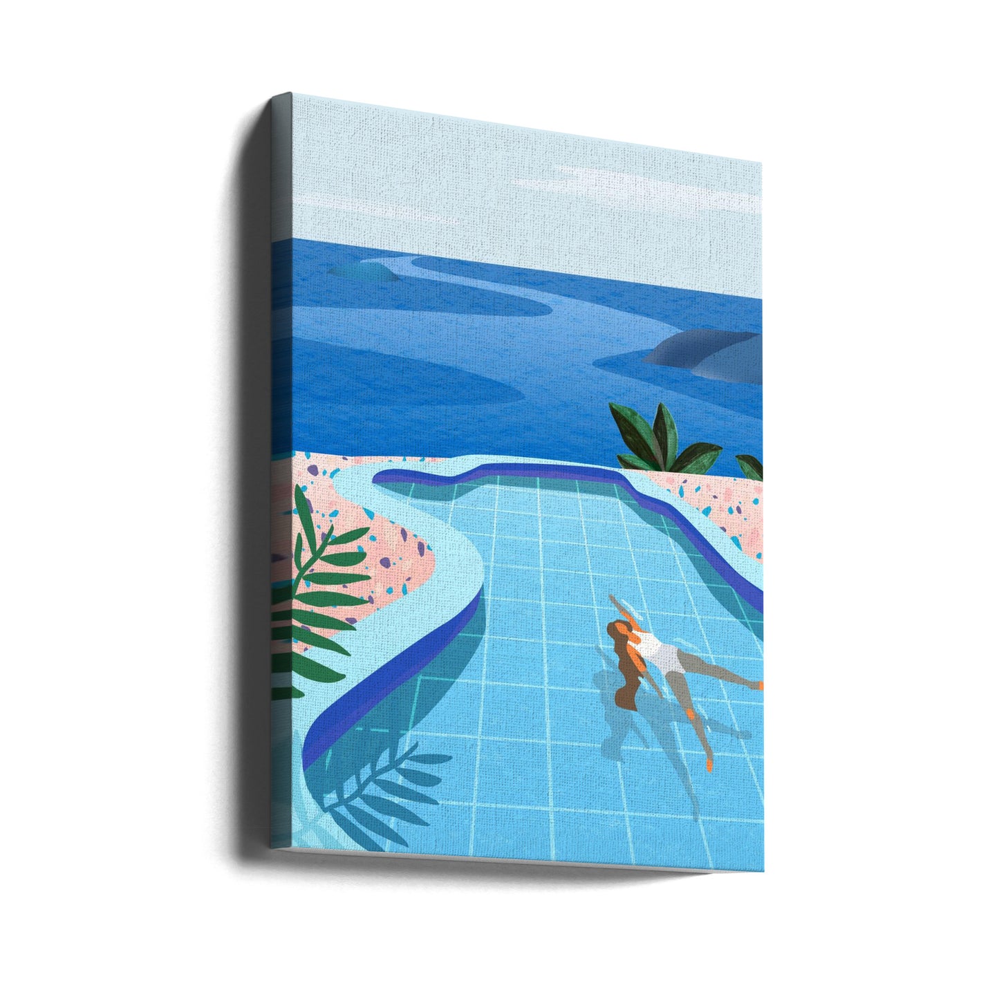 Girl in Pool | Canvas