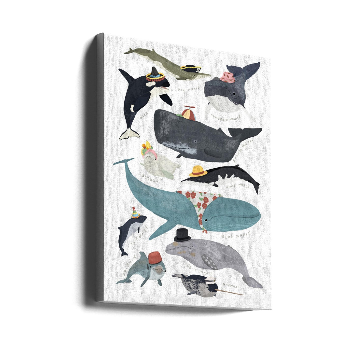 Hvaler i hatte | Lærredsbilleder