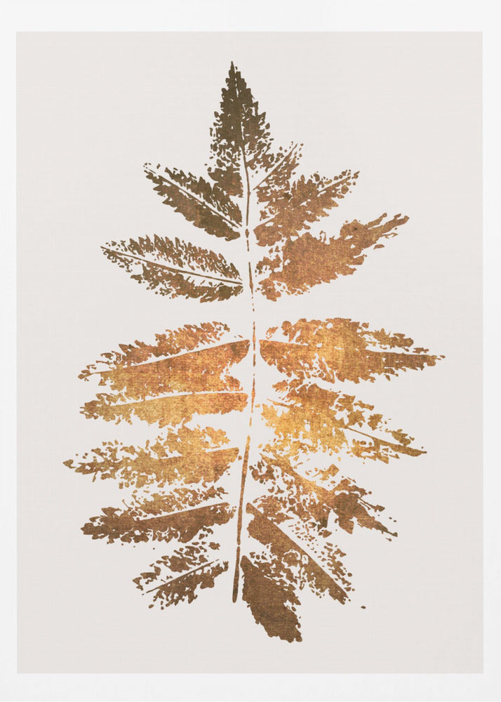 Eichenblattdruck Gold | Poster