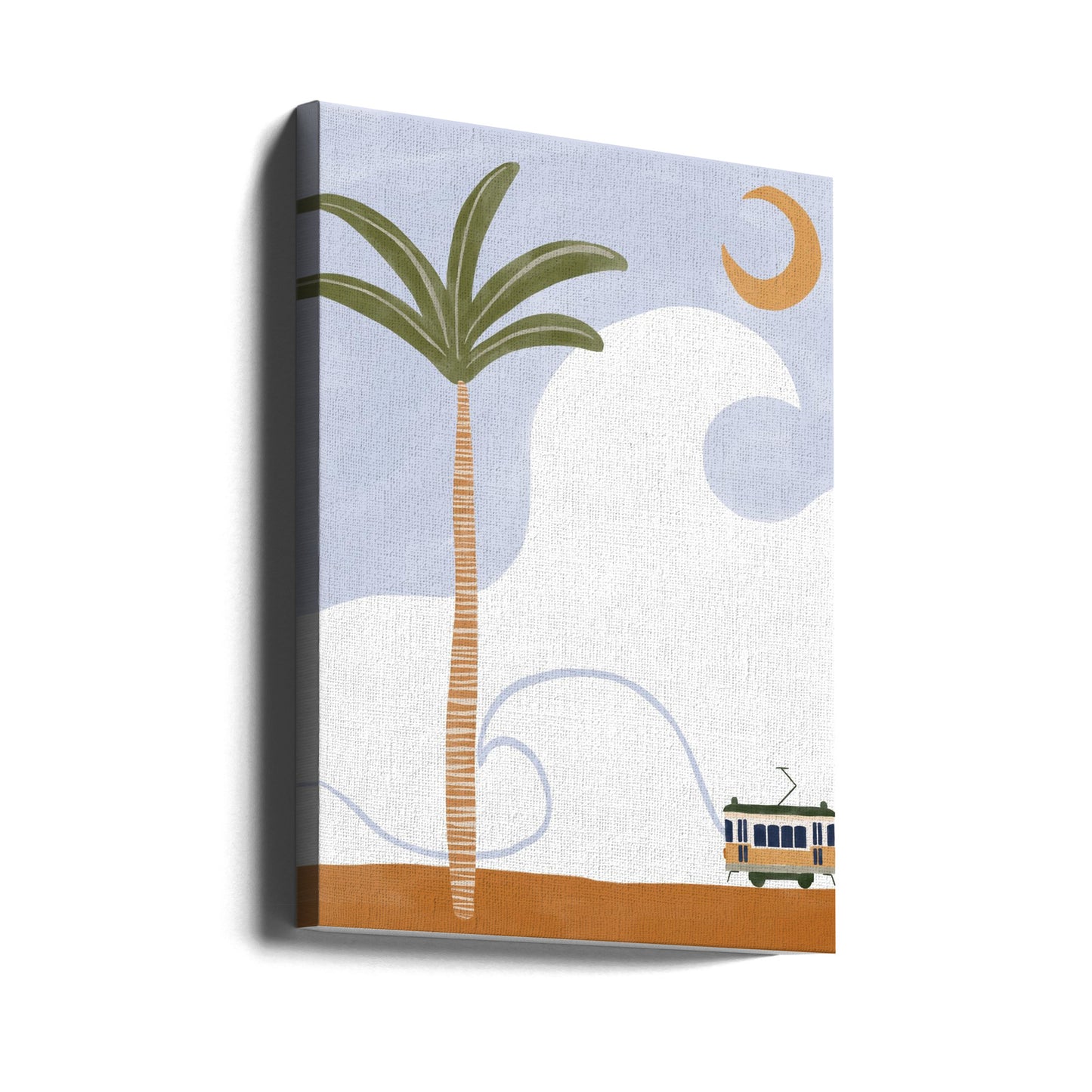 Little Tram On Beach | Canvas