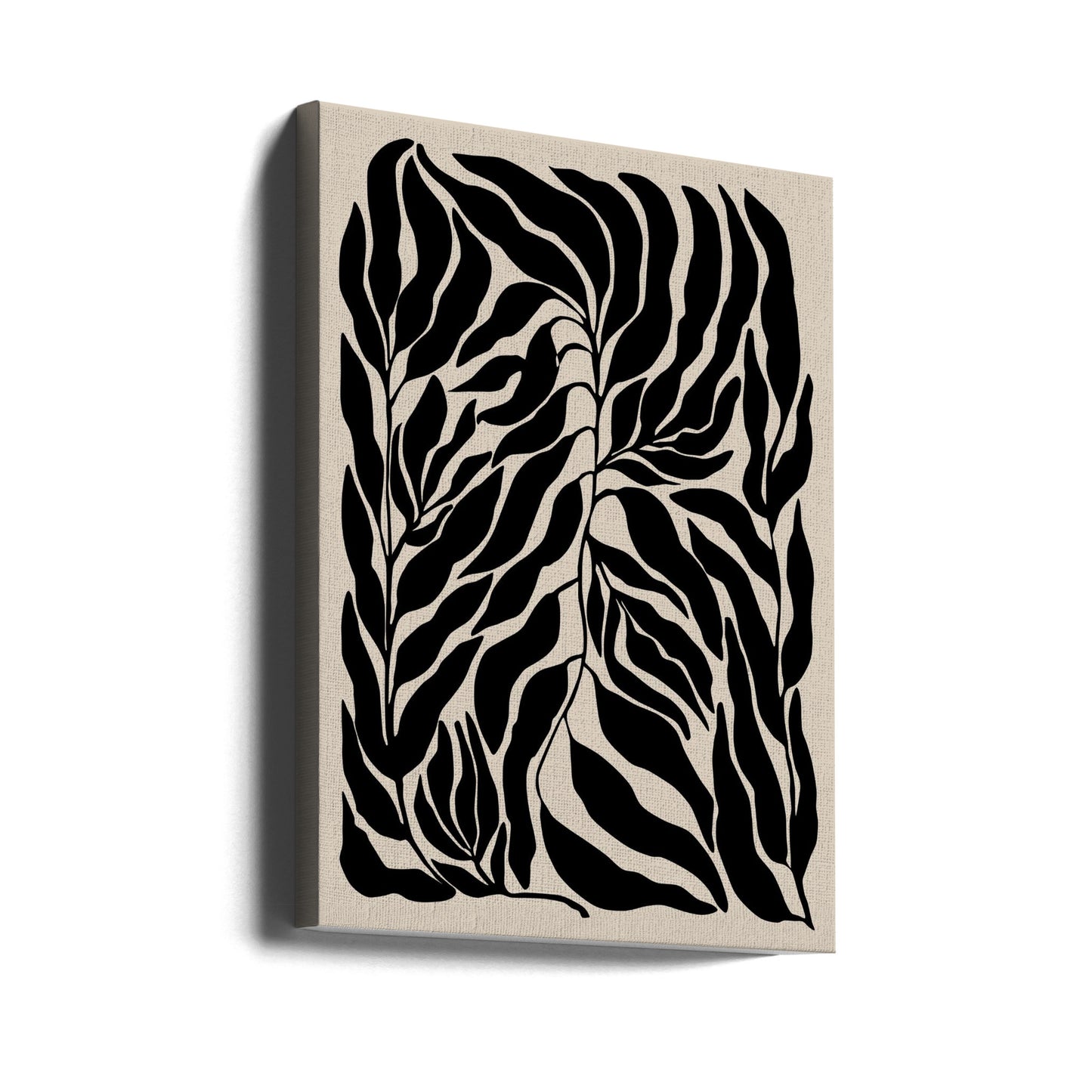 Schwarze Blattsilhouetten | Leinwand-Bilder