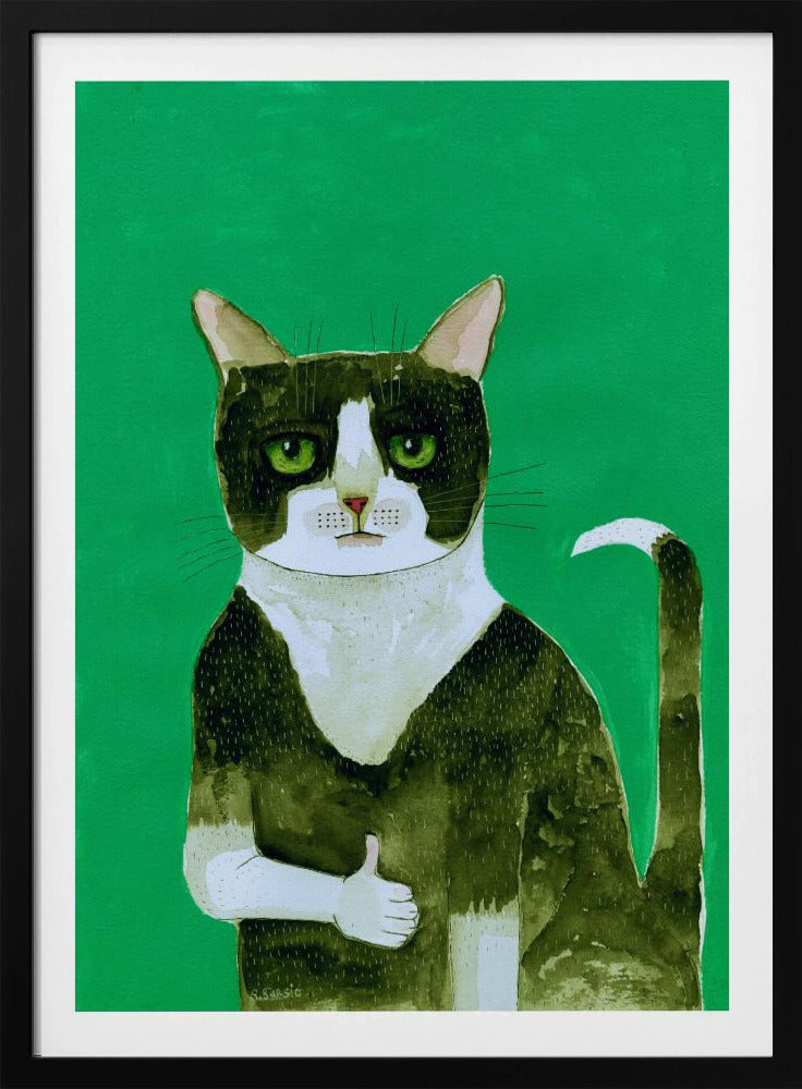 Smoking-Katze Daumen hoch | Poster