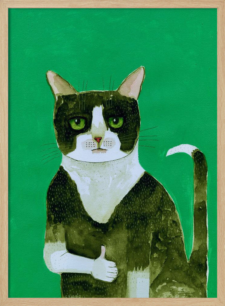 Smoking-Katze Daumen hoch | Poster