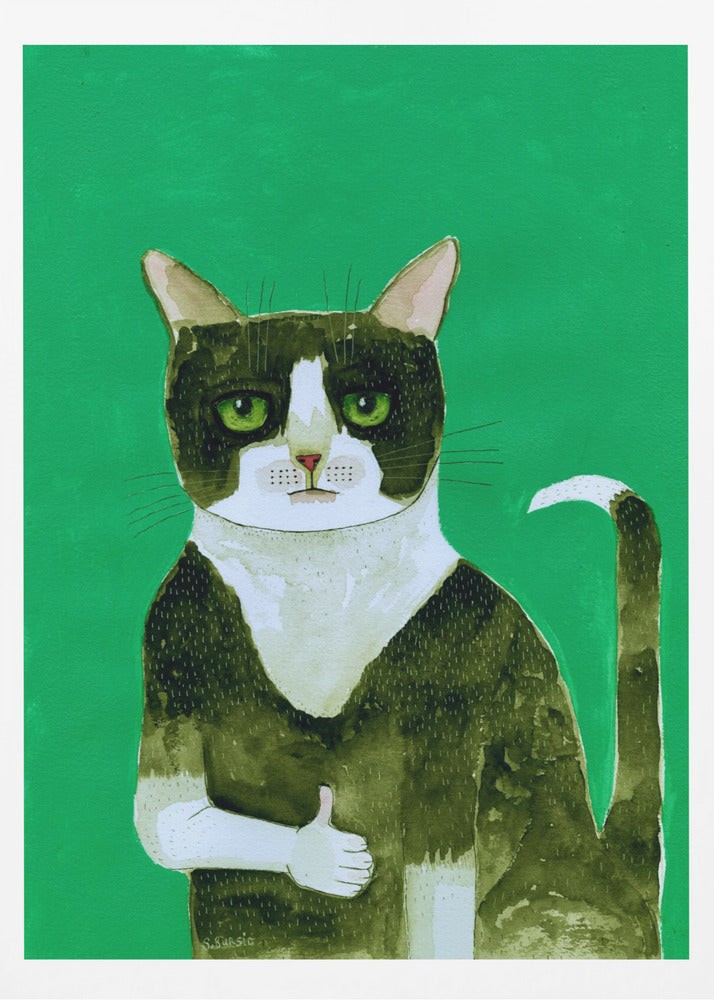 Smoking-Katze Daumen hoch | Poster