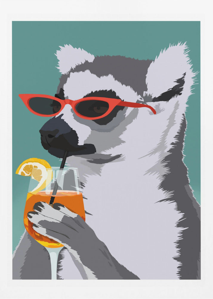 Jugdy Lemur with Drink | Poster