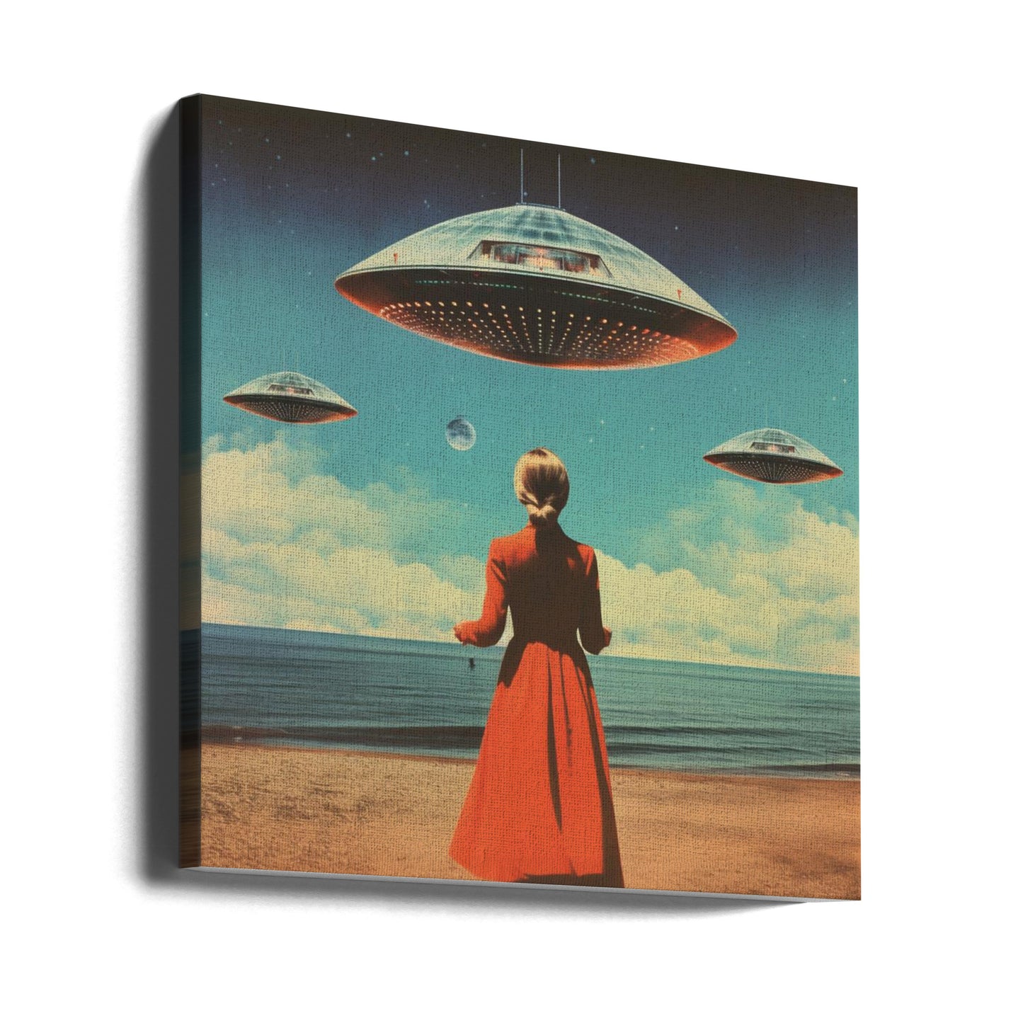 UFO-Himmel-Collage-Kunst | Leinwand-Bilder