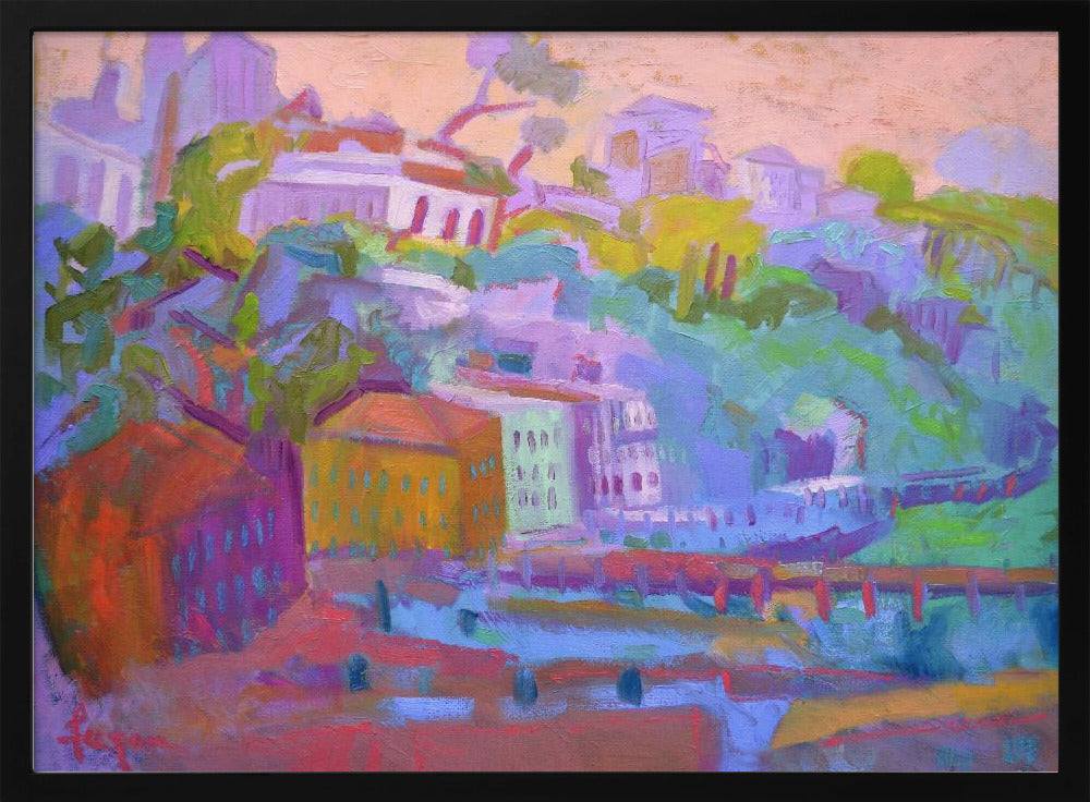 Bunte Hügelszene | Poster