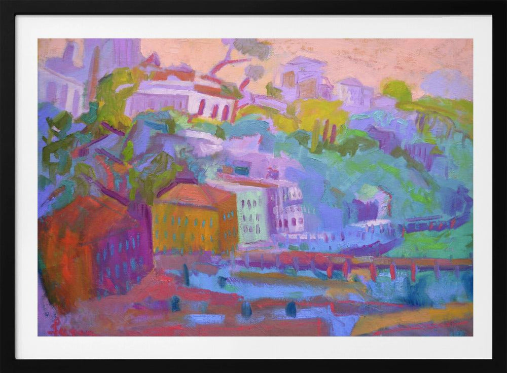 Bunte Hügelszene | Poster