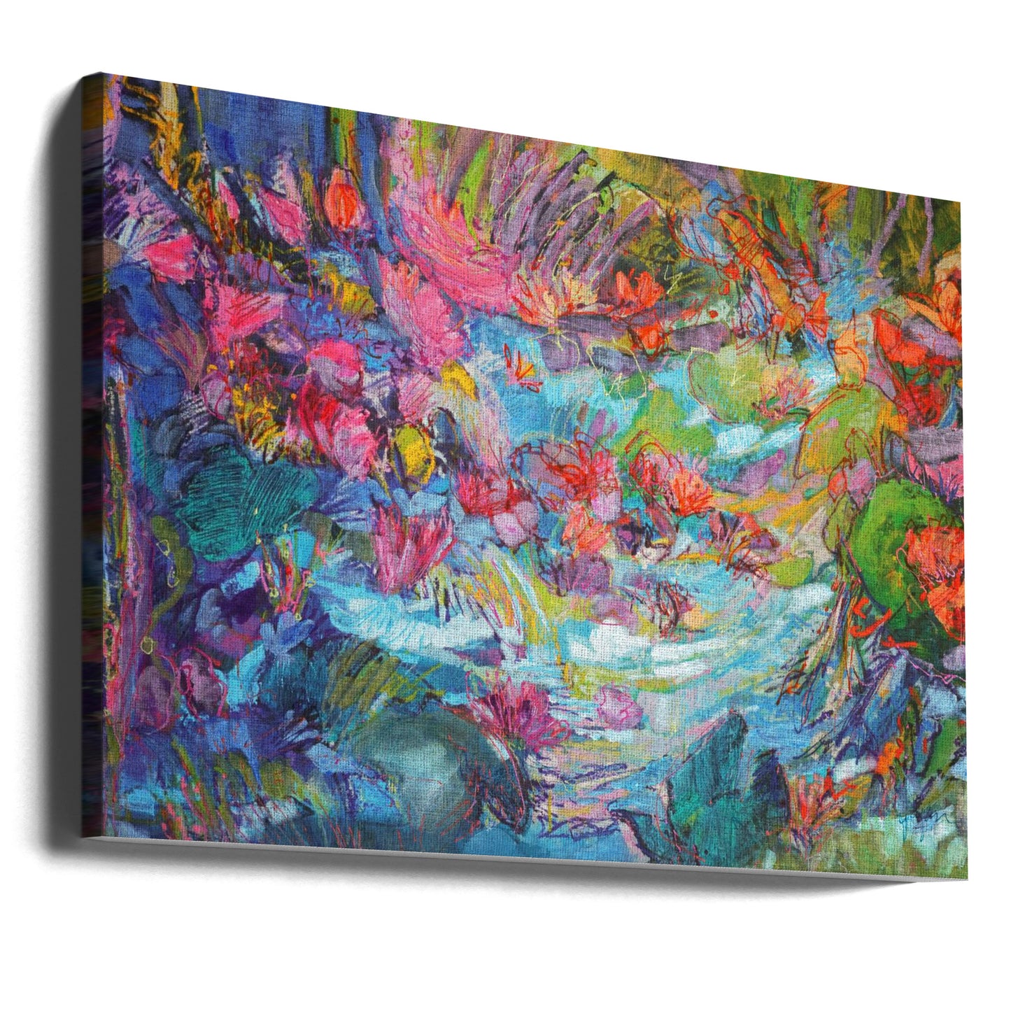 Elinvoimainen puutarhavirta | Canvastaulut